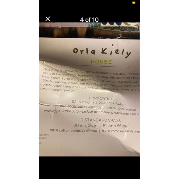 Orla Kiely Queen Hippy Mod Flower Comforter 2 Pillow Cases & 2 Throw Pillows NEW - Picture 4 of 9